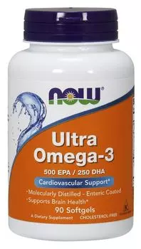 Now Foods Ultra Omega-3 омега 3 жирные кислоты, 90 шт.