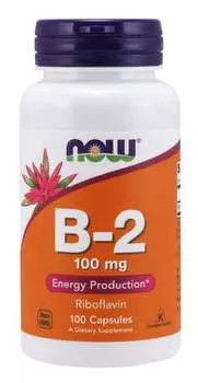 Now Foods, Витамин B2 (рибофлавин), 100 мг, 100 капсул