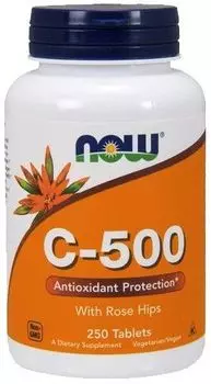 Now Foods Vitamin C-500 z Dzik R витамин С в таблетках, 100 шт.
