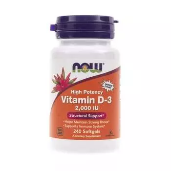 Now Foods, Витамин D3 2000 МЕ, 240 капсул