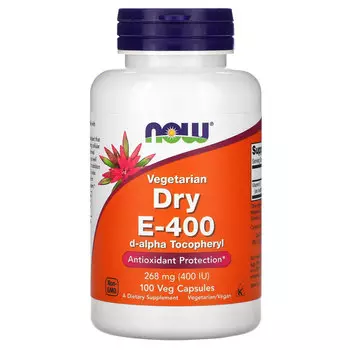NOW Foods, витамин E-400, 268 мг (400 МЕ), 100 вегетарианских капсул