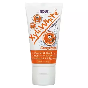 Now Foods Xyli White Зубная паста-гель для детей "Апельсиновый всплеск" 3 унции (85 г)