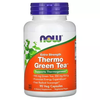 Now Foods Зеленый термо чай 90 вегетарианских капсул