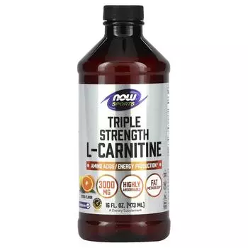 Now Foods Жидкий цитрусовый L-карнитин тройной крепости 16 жидких унций