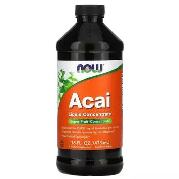 Now Foods Жидкий концентрат асаи 16 жидких унций (473 мл)