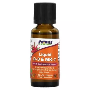 Now Foods жидкий витамин D3 и MK-7 30 мл (1 жидк. унция)