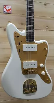 Новая электрогитара Squier 40th Anniversary Gold Edition Jazzmaster Electric Guitar Olympic White