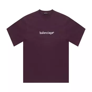 Новая футболка Balenciaga Copyright Баклажан/Белый