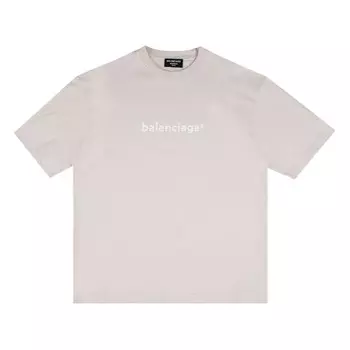 Новая футболка Balenciaga Copyright Цементно-серый/белый