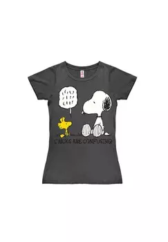 Новая футболка для девочек «Арахис» — цыпочки сбивают с толку LOGOSHIRT, темно-серый