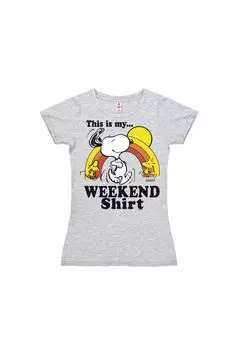 Новая футболка для девочек «Арахис» — рубашка выходного дня LOGOSHIRT, цвет Grey-melange