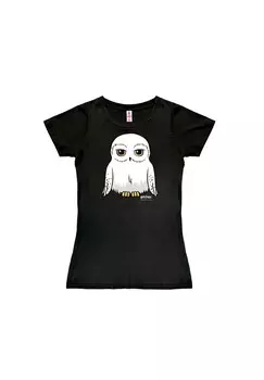 Новая футболка для девочек «Гарри Поттер» — Хедвиг LOGOSHIRT, черный