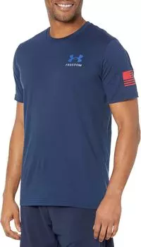 Новая футболка с флагом свободы Under Armour, цвет Academy/Red/Royal