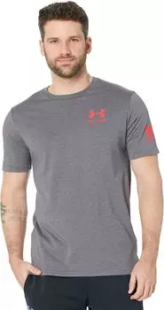 Новая футболка с флагом свободы Under Armour, цвет Charcoal Medium Heather/Red