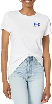 Новая футболка со знаменем свободы Under Armour, цвет White/Royal 1