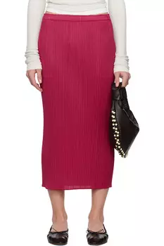 Новая июньская цветная базовая юбка миди 4 Pleats Please Issey Miyake, цвет carmine