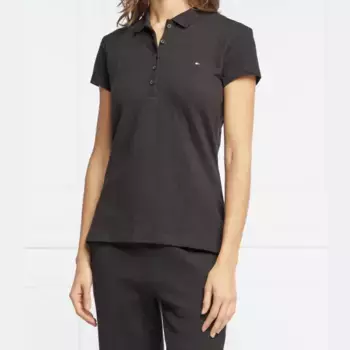 Новая легкая рубашка поло приталенного кроя Tommy Hilfiger, черный