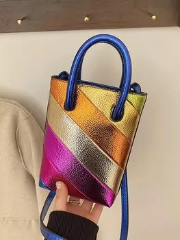 Новая модная индивидуальная радужная строчка с контрастным дизайном, многоцветный