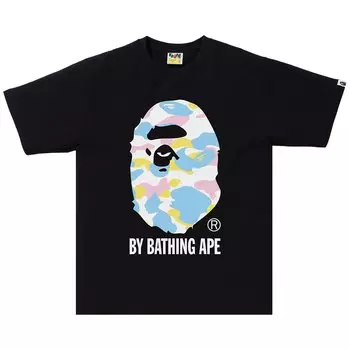 Новая мультикамуфляжная футболка BAPE Черная