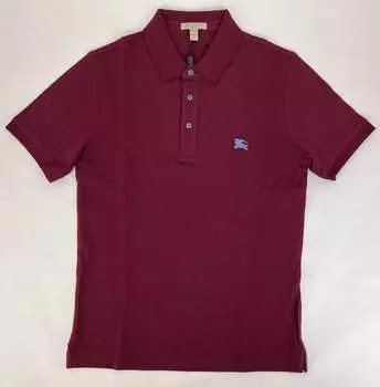 Новая мужская рубашка поло Burberry из хлопка Deep Claret с вышитым логотипом S, коричневый