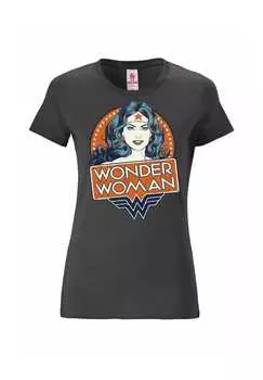 Новая женская футболка dc - wonder woman - портрет Logoshirt, серый