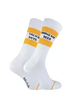 Новинка из мягкого хлопка, носки «Принеси мне пиво и водку» Sock Snob, золото