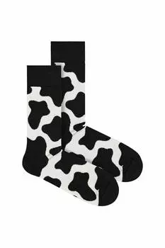 Новинка, мягкие хлопковые носки с коровьим принтом | Отличный подарок Happy Socks, белый