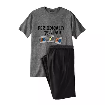 Новинка: мужская легкая хлопковая пижама Kingsize для больших и высоких размеров KingSize, цвет Dad Jokes