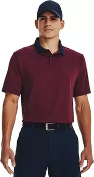 Новинка-поло Performance 3.0 Under Armour Golf, цвет Maroon/Midnight Navy