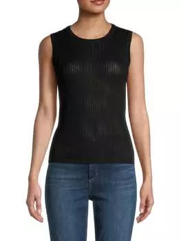 Новинка, ребристая майка Saks Fifth Avenue Pitch black