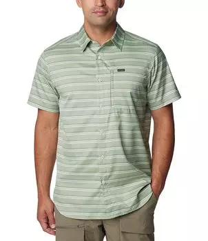 Новинка, рубашка в полоску с короткими рукавами Columbia Silver Ridge Utility Lite, зеленый