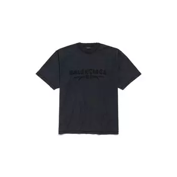Новогодняя серия 25 - Футболка наизнанку, средний крой BALENCIAGA, черный
