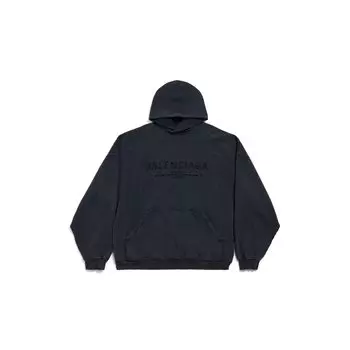 Новогодняя серия 25 - Толстовка с капюшоном большого размера BALENCIAGA, черный