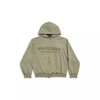 Новогодняя серия 25 — Толстовка с капюшоном на молнии, стандартный крой BALENCIAGA, зеленый