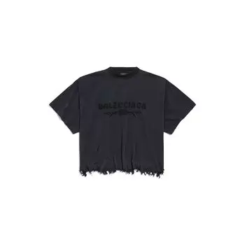 Новогодняя серия 25 - Укороченная футболка BALENCIAGA, черный
