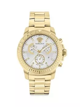 Новые часы Chrono Goldtone из нержавеющей стали Versace, желтый