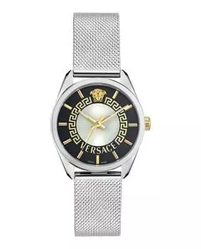 Новые часы с браслетом V-Circle Versace, цвет silver/stainless steel/silver