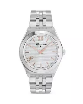 Новые часы Vega из нержавеющей стали, 40 мм Ferragamo, цвет Silver