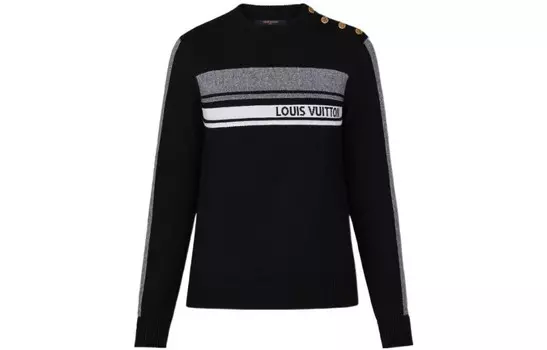 Новые квартальные продукты LV Cashmere Sweater Women's Black Louis Vuitton