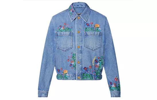 Новые квартальные продукты LV Denim Jacket Men Blue Louis Vuitton, синий