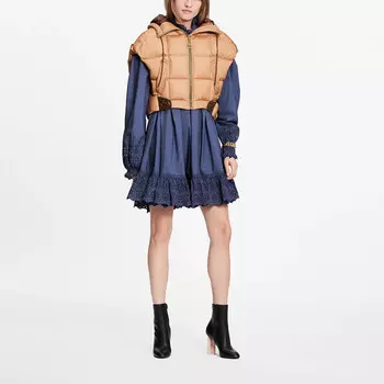 Новые квартальные продукты LV Down Jacket Women's Light Yellow Louis Vuitton