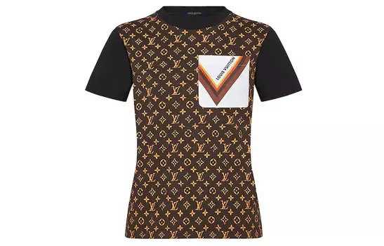 Новые квартальные продукты LV Футболка женская черная Louis Vuitton