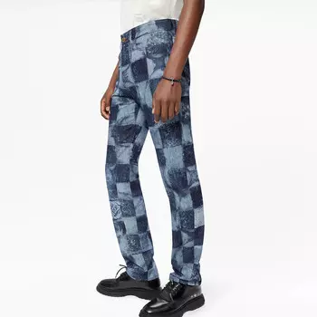 Новые квартальные продукты LV Jeans Men Blue Louis Vuitton, синий