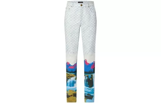Новые квартальные продукты LV Jeans Men White Louis Vuitton, белый