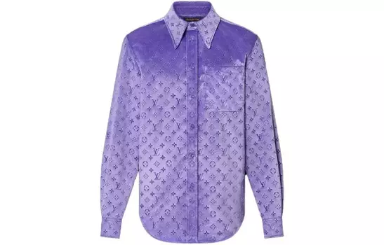 Новые квартальные продукты LV Shirt Men Purple Louis Vuitton, фиолетовый
