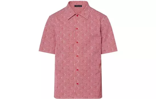 Новые квартальные продукты LV Shirt Men Red Louis Vuitton, красный