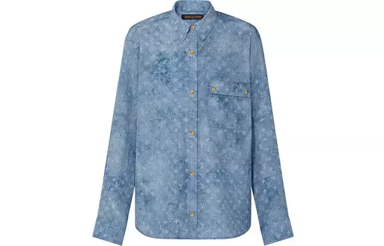 Новые квартальные продукты LV Shirt Women's Blue Louis Vuitton