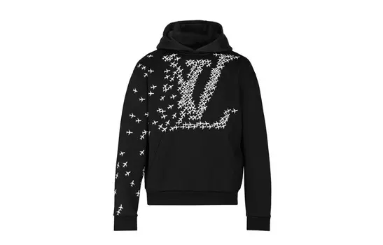 Новые квартальные продукты LV Sweatshirt Men Black Louis Vuitton, черный