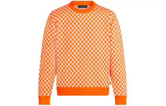 Новые квартальные продукты LV Sweatshirt Men Orange Louis Vuitton, оранжевый