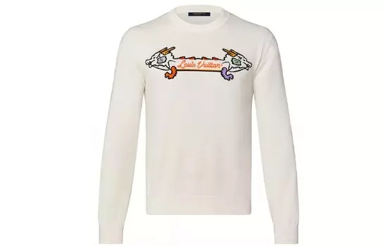 Новые квартальные продукты LV Sweatshirt Men Louis Vuitton, белый